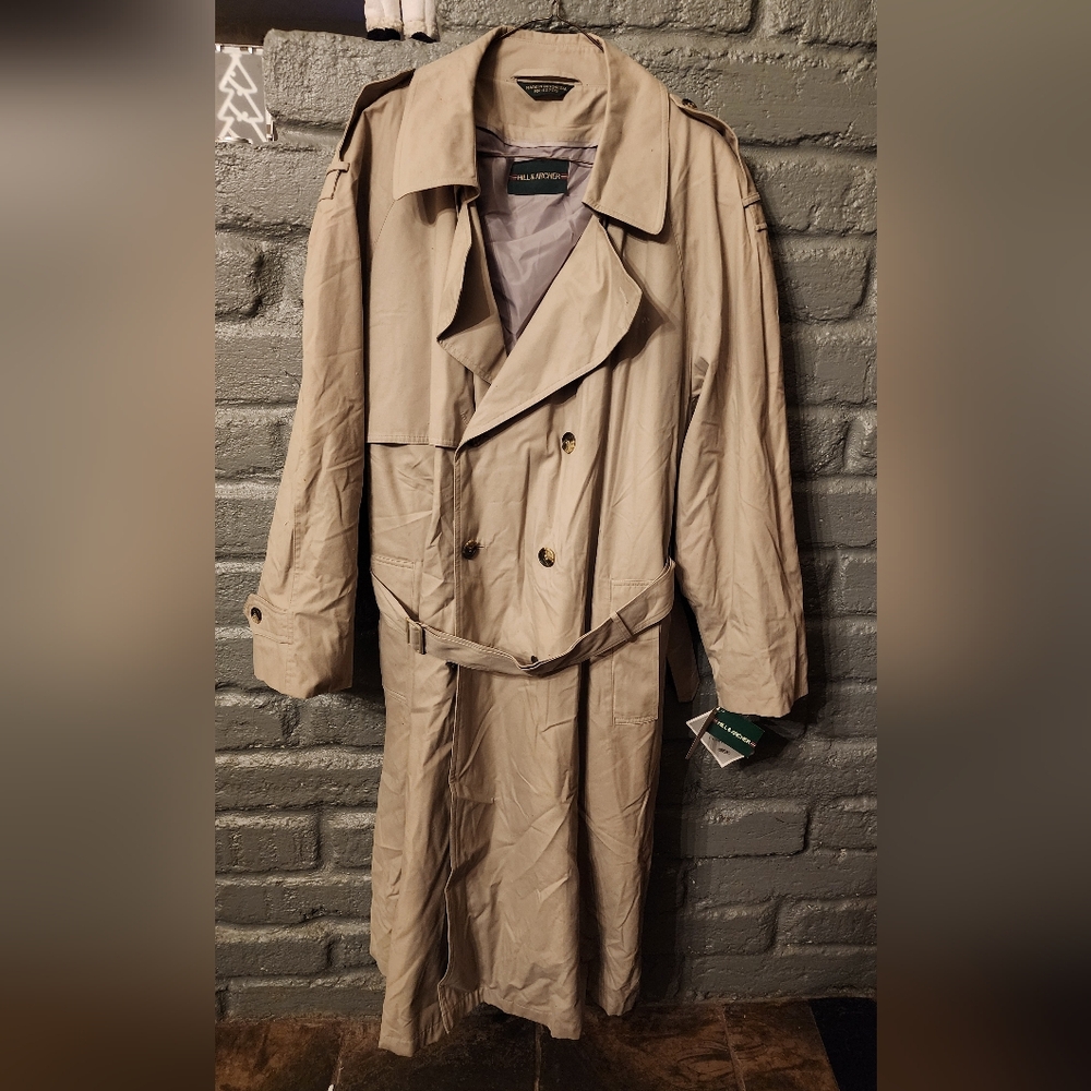 Hill & Archer Men's Beige Trench Coat 46R NWT